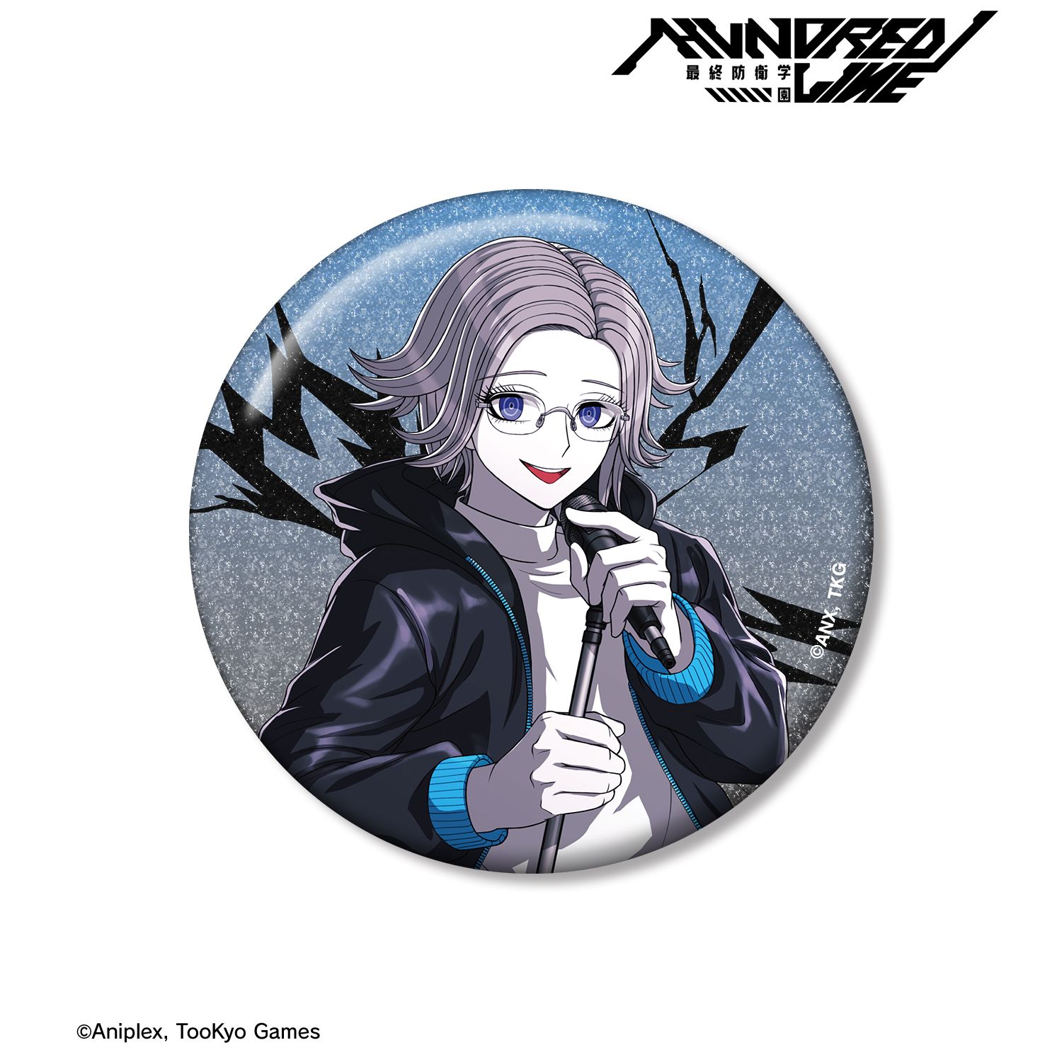 HUNDRED LINE -最終防衛学園- 描き下ろし 蒼月衛人 ロックバンドver. 75mmグリッター缶バッジ 画像 3 | AniSmile