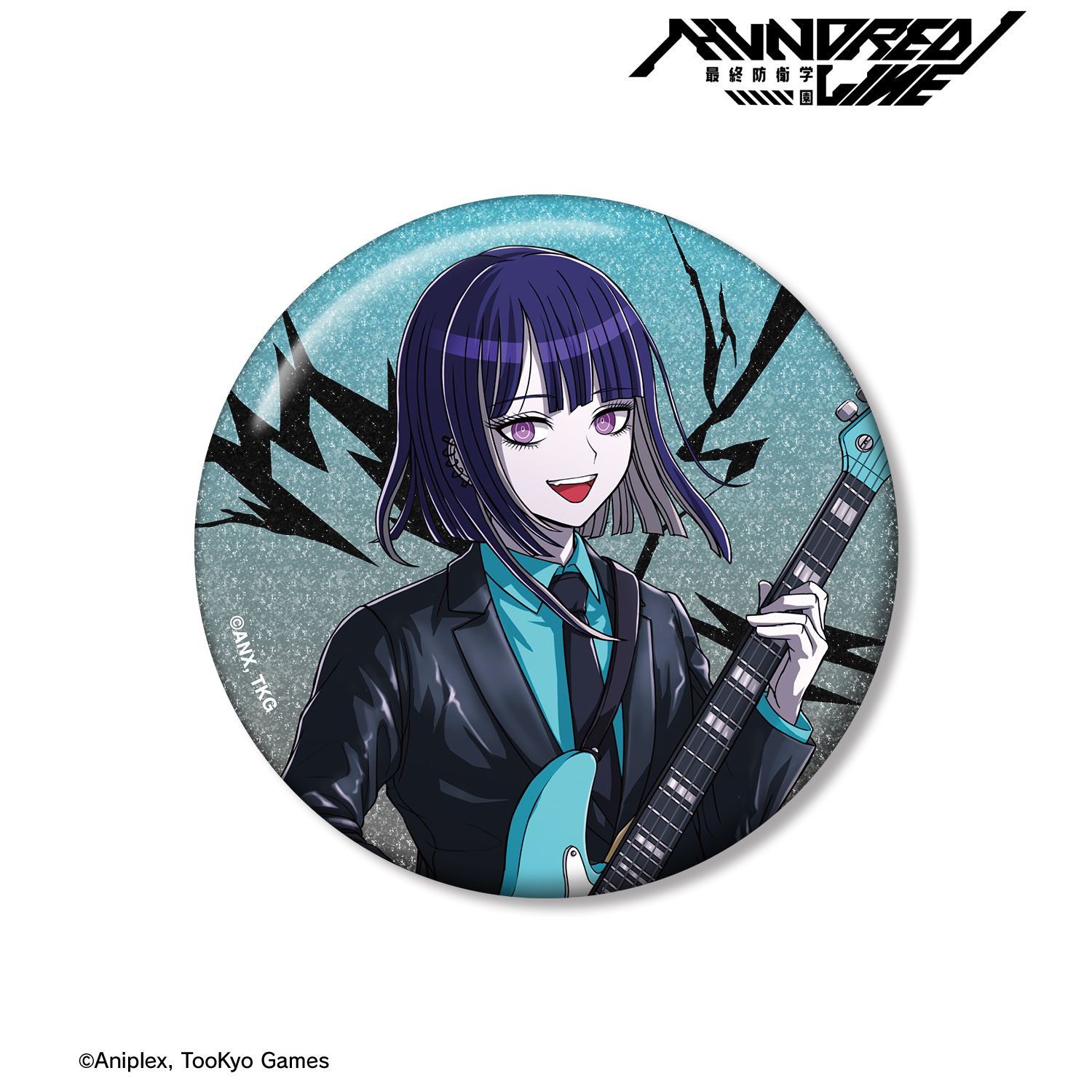 HUNDRED LINE -最終防衛学園- 描き下ろし 九十九今馬 ロックバンドver. 75mmグリッター缶バッジ 画像 3 | AniSmile