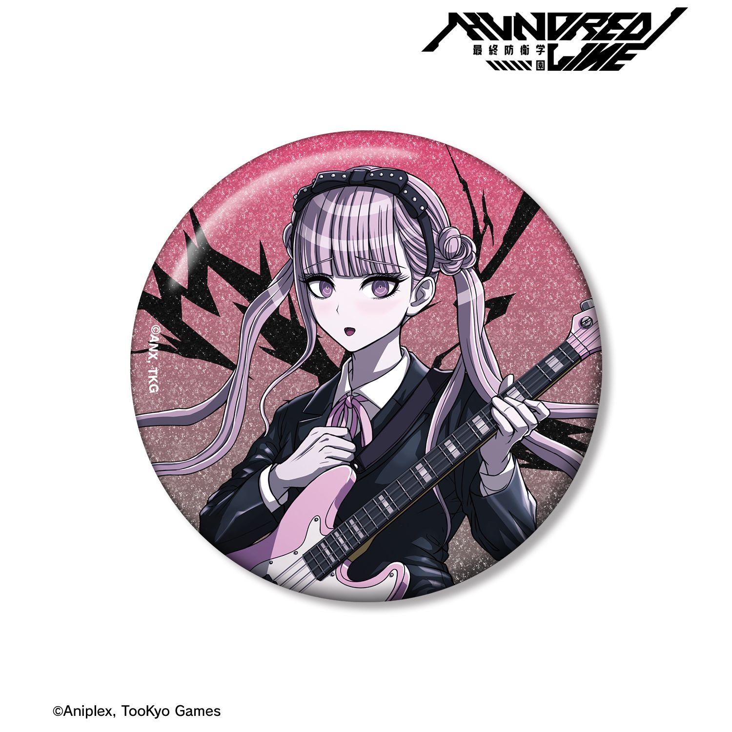 HUNDRED LINE -最終防衛学園- 描き下ろし 九十九過子 ロックバンドver. 75mmグリッター缶バッジ 画像 3 | AniSmile