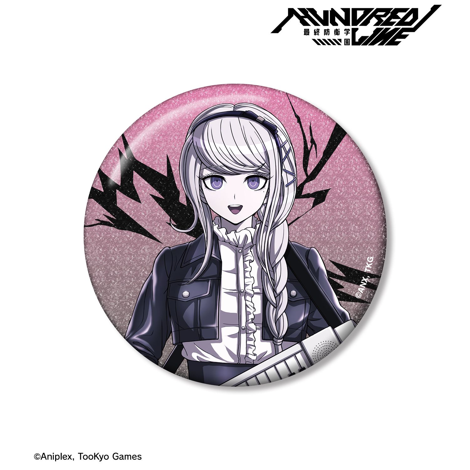 HUNDRED LINE -最終防衛学園- 描き下ろし 霧藤希 ロックバンドver. 75mmグリッター缶バッジ 画像 3 | AniSmile