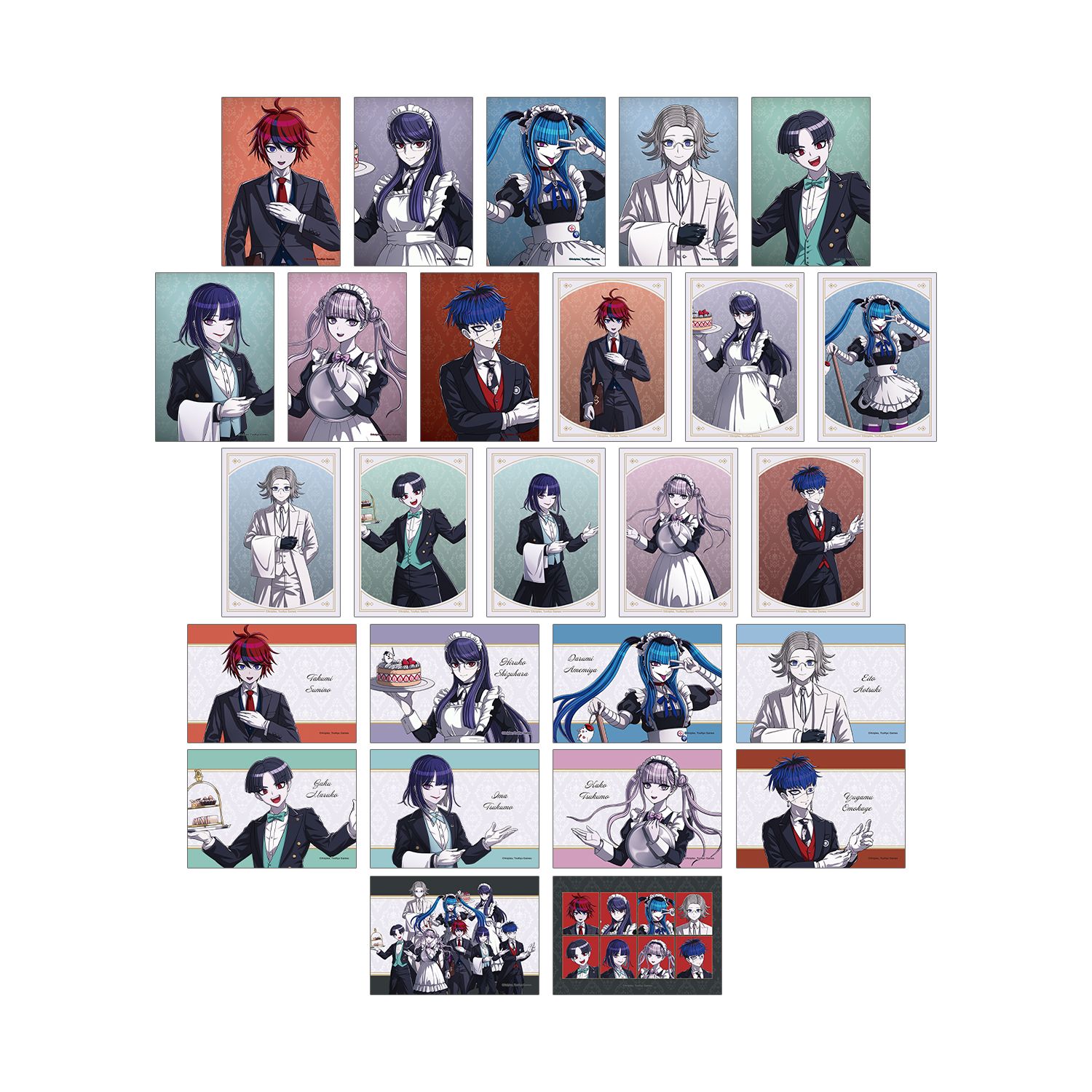 HUNDRED LINE -最終防衛学園- 描き下ろし メイド&執事ver. トレーディングブロマイド(単位/単品) - 公式商品画像 | AniSmile