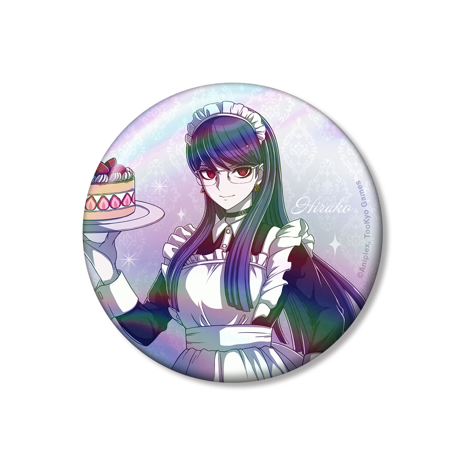 HUNDRED LINE -最終防衛学園- 描き下ろし 雫原比留子 メイドver. 75mmオーロラ缶バッジ - 公式商品画像 | AniSmile