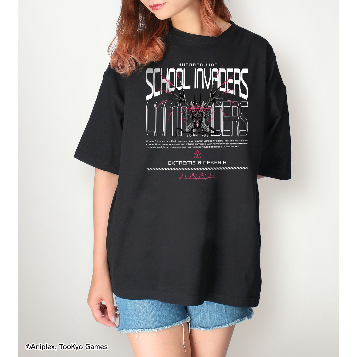 HUNDRED LINE -最終防衛学園- BIGシルエットTシャツ 侵校生ユニセックス(サイズ/S) 画像 5 | AniSmile