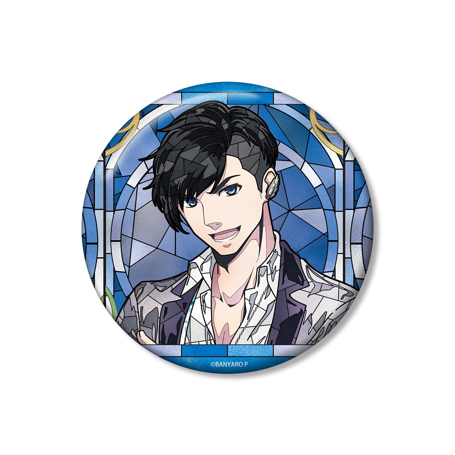 「バンドやろうぜ!」 小金井 進 Aure Glass 100mm缶バッジ - 公式商品画像 | AniSmile