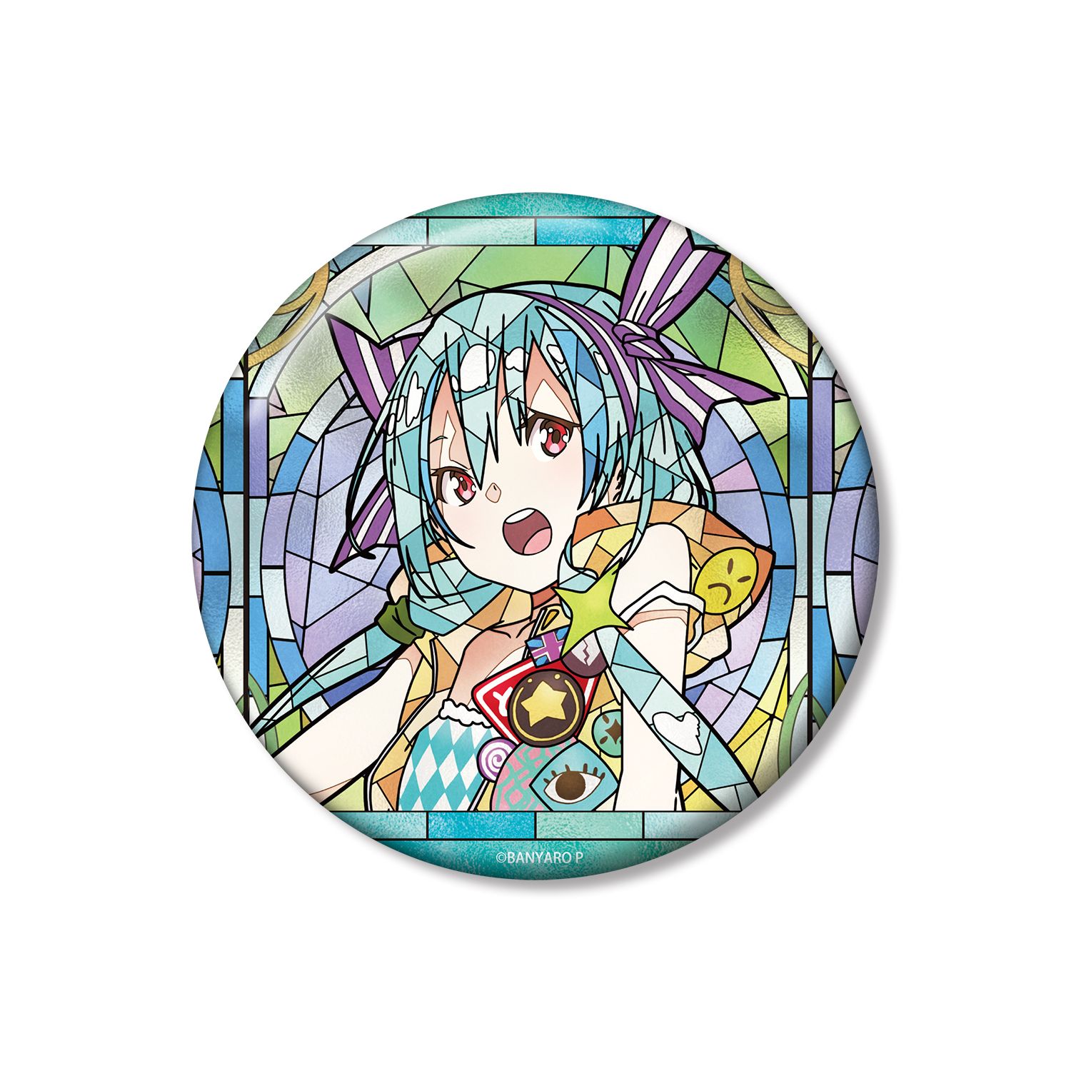 「バンドやろうぜ!」 ミント Aure Glass 100mm缶バッジ - 公式商品画像 | AniSmile