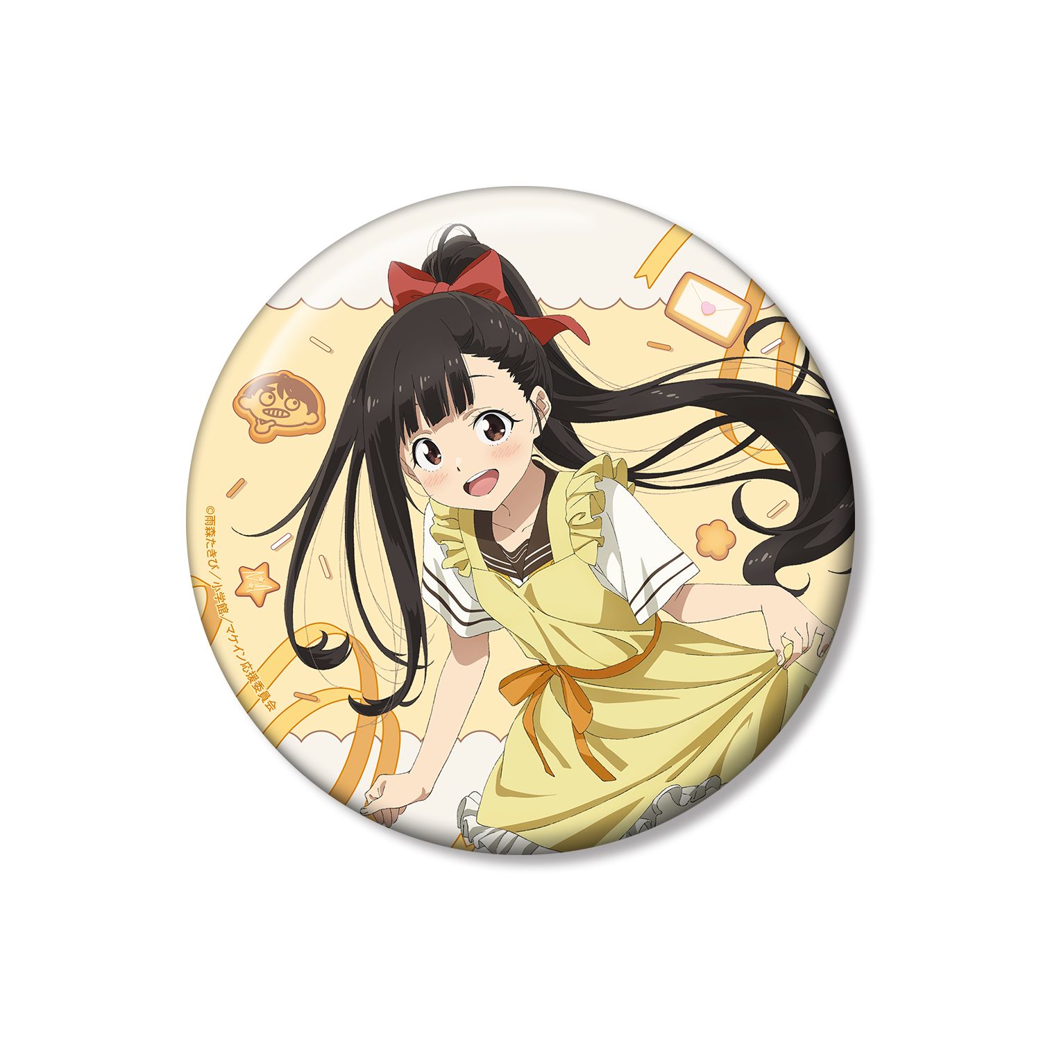 TVアニメ『負けヒロインが多すぎる!』 描き下ろし 温水 佳樹 制服エプロンver. 100mm缶バッジ - 公式商品画像 | AniSmile