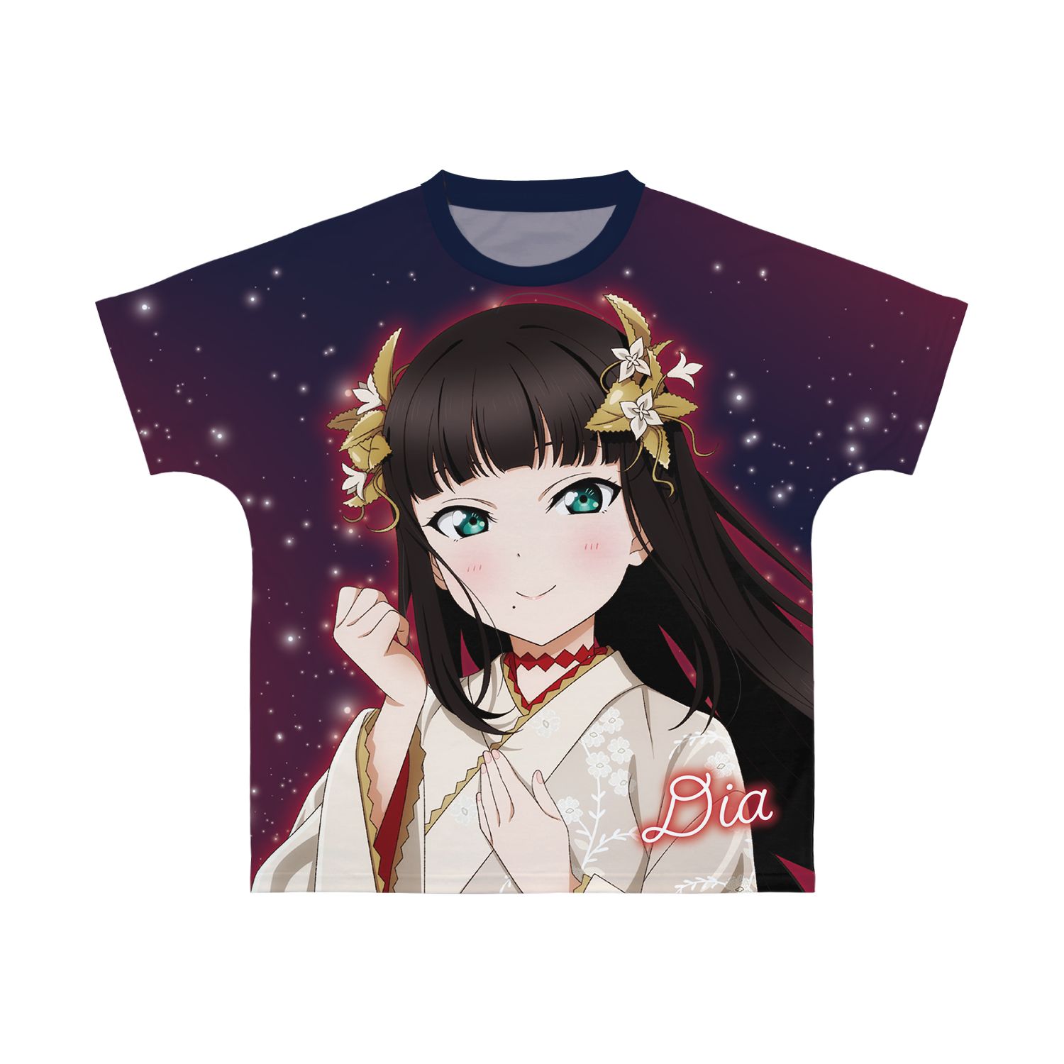 ラブライブ!サンシャイン!! 描き下ろし 黒澤ダイヤ 3rdソロコンサートver. フルグラフィックTシャツユニセックス(サイズ/XXXL) - 公式商品画像 | AniSmile
