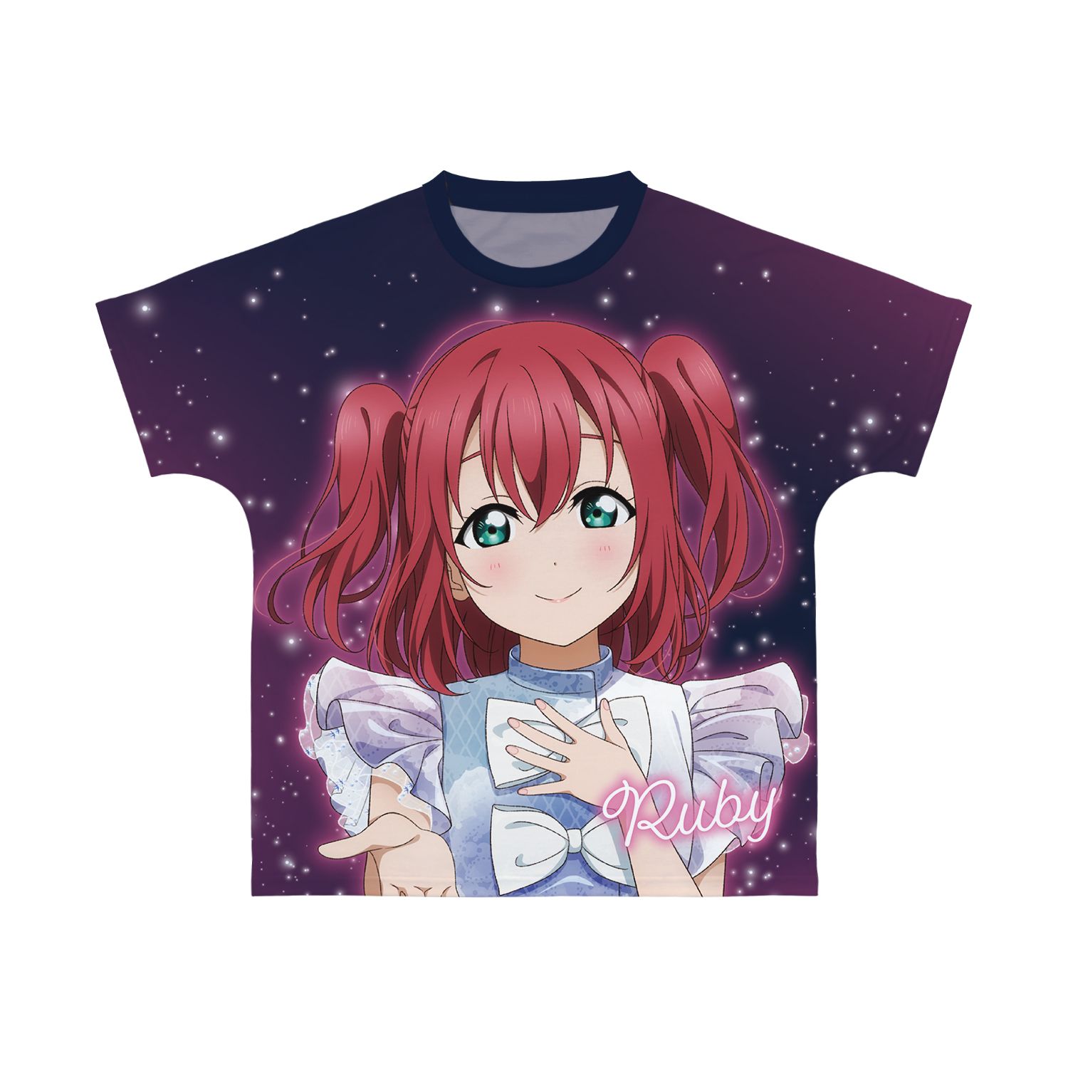 ラブライブ!サンシャイン!! 描き下ろし 黒澤ルビィ 3rdソロコンサートver. フルグラフィックTシャツユニセックス(サイズ/M) - 公式商品画像 | AniSmile