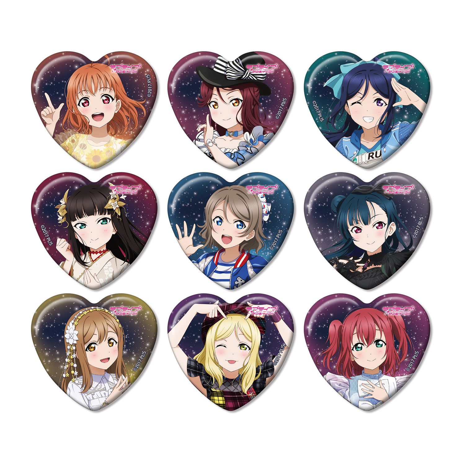 ラブライブ!サンシャイン!! 描き下ろし 3rdソロコンサートver. トレーディングハート型缶バッジ(単位/単品) - 公式商品画像 | AniSmile