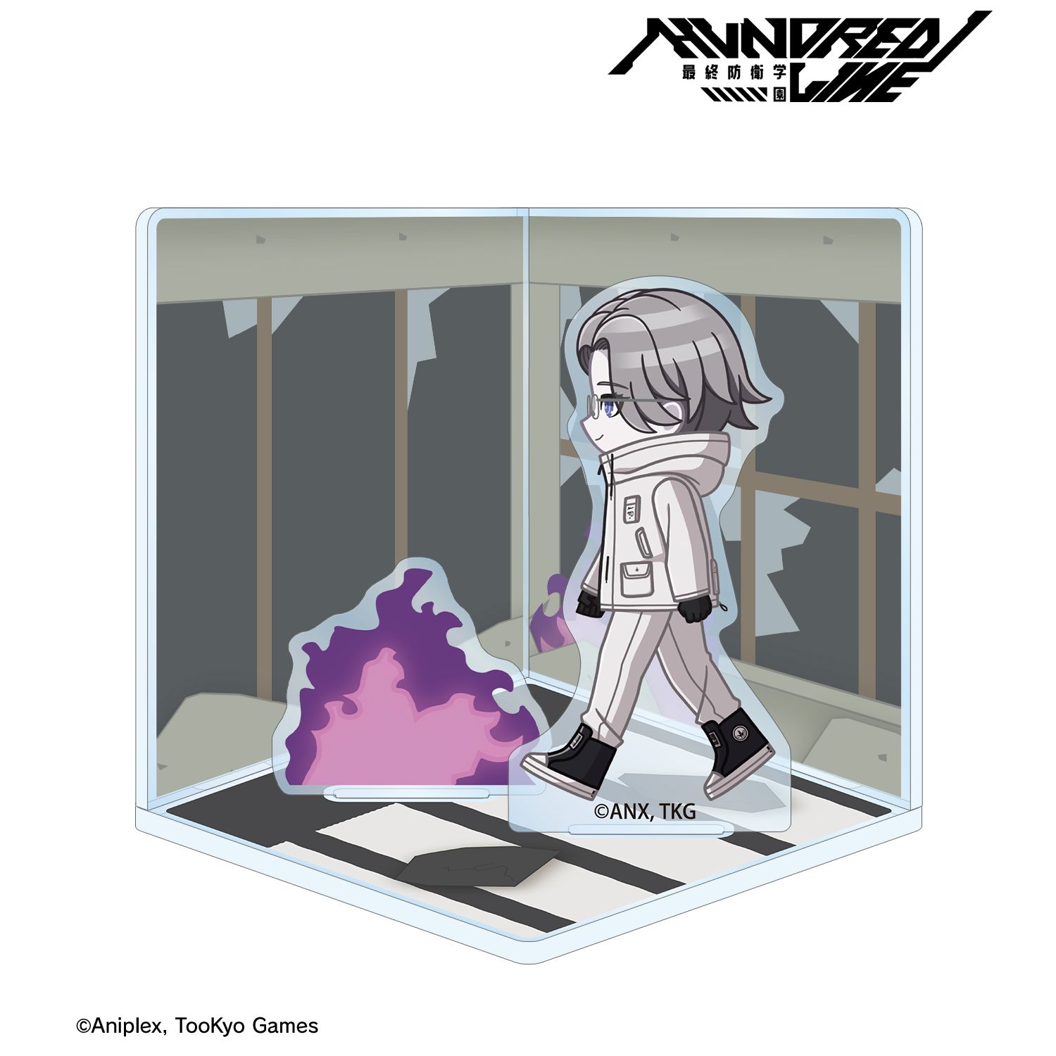 HUNDRED LINE -最終防衛学園- 蒼月衛人 ちびとこ キューブ型ジオラマ風アクリルスタンド 画像 2 | AniSmile
