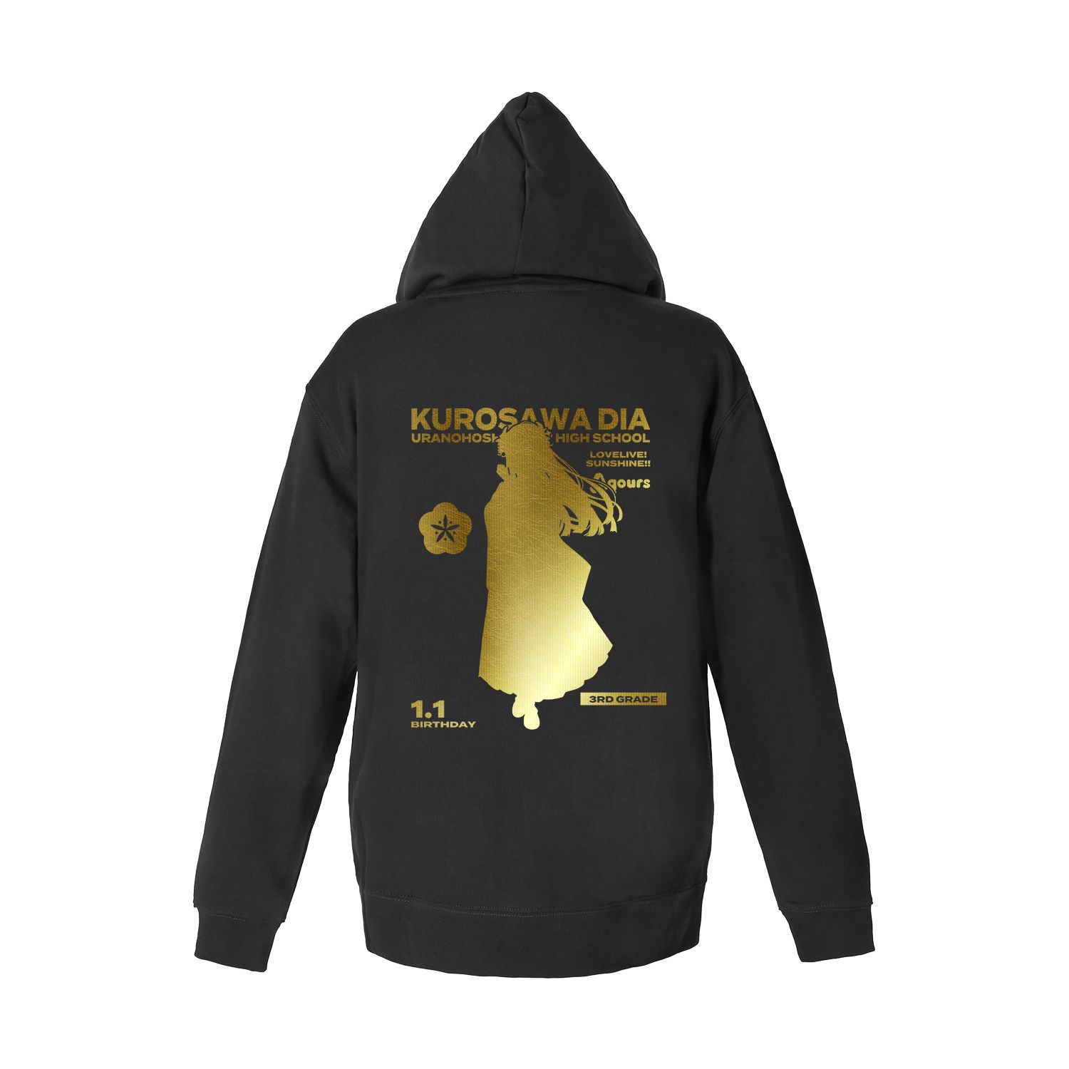 ラブライブ!サンシャイン!! 描き下ろし 黒澤ダイヤ 3rdソロコンサートver. 箔プリントジップパーカーメンズ(サイズ/XL) - 公式商品画像 | AniSmile
