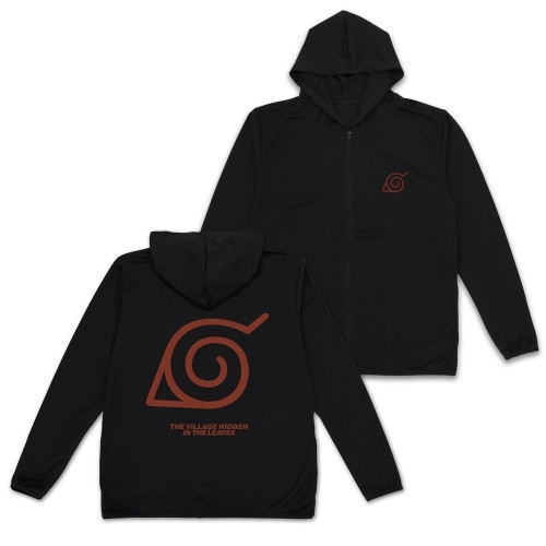 NARUTO-ナルト- 疾風伝 木ノ葉 薄手ドライパーカー/BLACK-M - 公式商品画像 | AniSmile