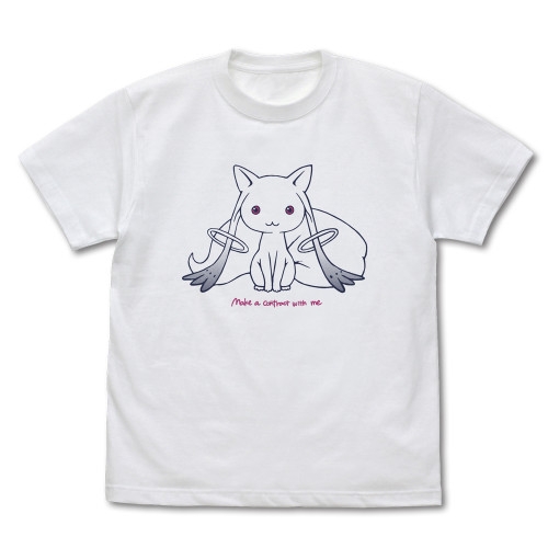 劇場版 魔法少女まどか☆マギカ[新編]叛逆の物語 キュゥべえ ラインアート Tシャツ/WHITE-XL 画像 2 | AniSmile