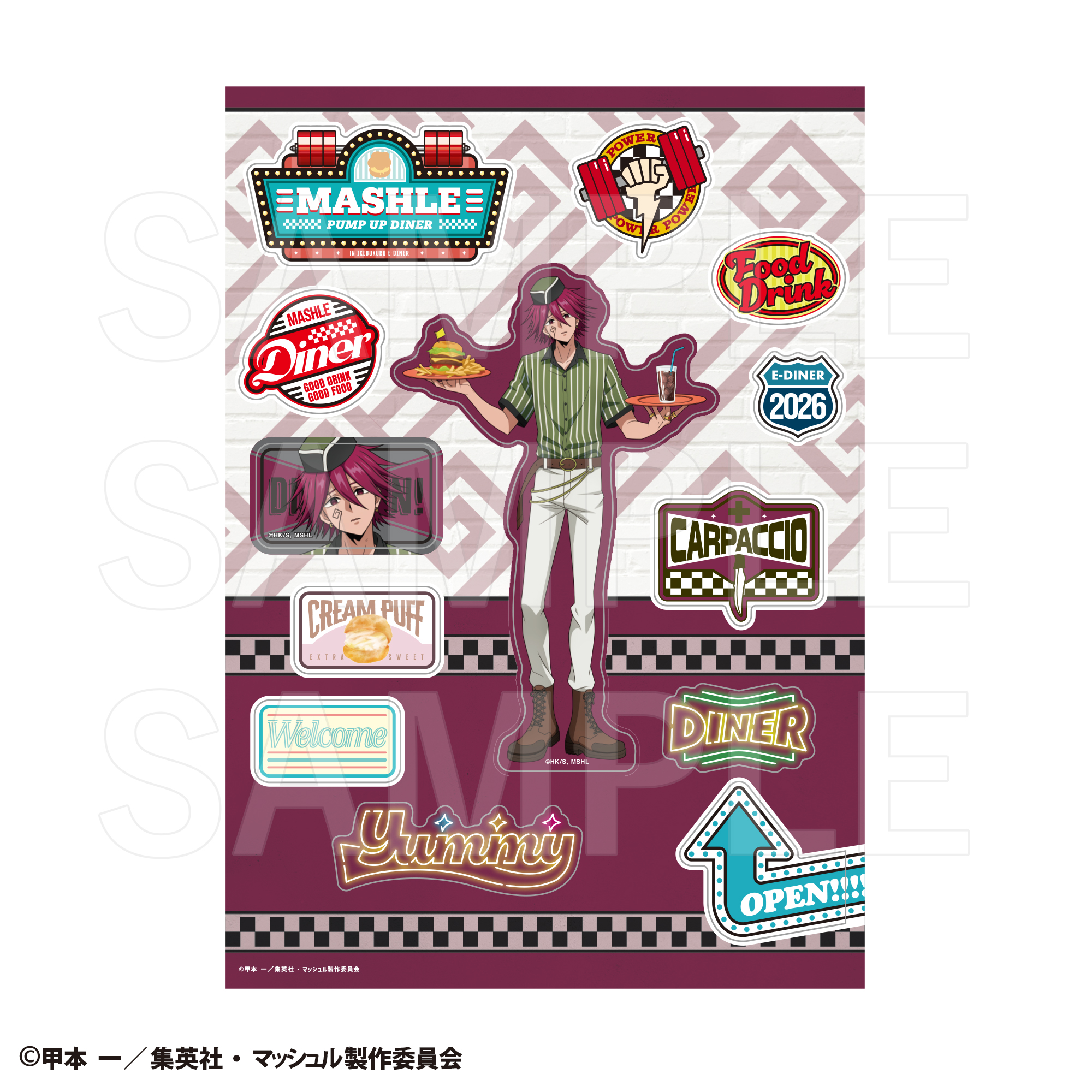 マッシュル-MASHLE- PUMP UP DINER 3 ダイカットステッカー カルパッチョ・ローヤン - 公式商品画像 | AniSmile