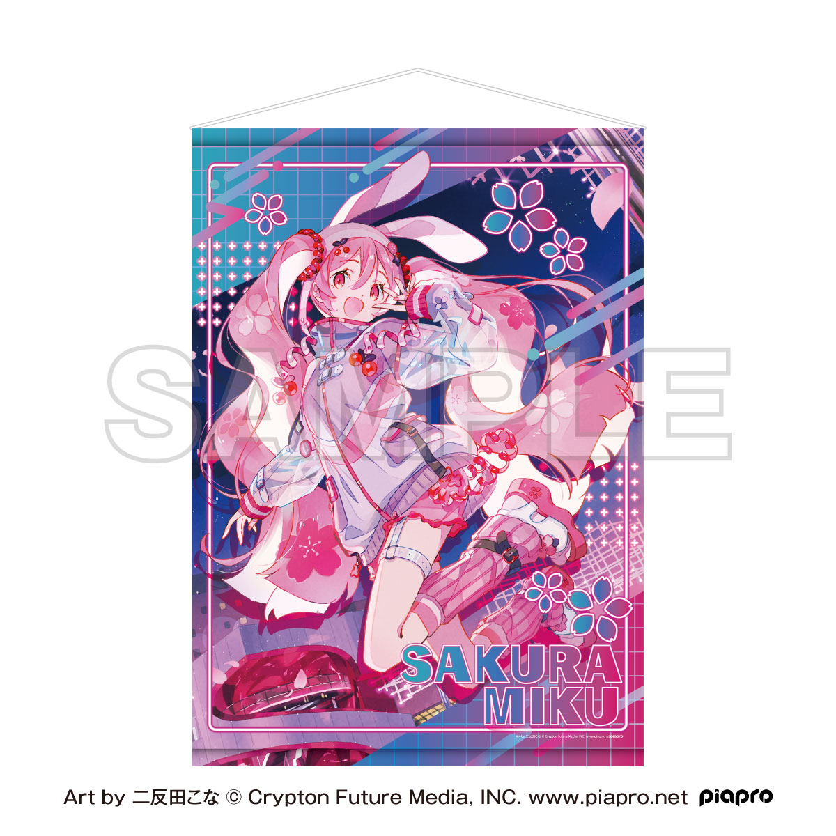 桜ミク×Shibuya Sakura Stage B2タペストリー Art by 二反田こな - 公式商品画像 | AniSmile
