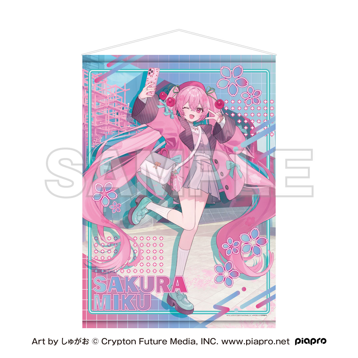 桜ミク×Shibuya Sakura Stage B2タペストリー Art by しゅがお - 公式商品画像 | AniSmile