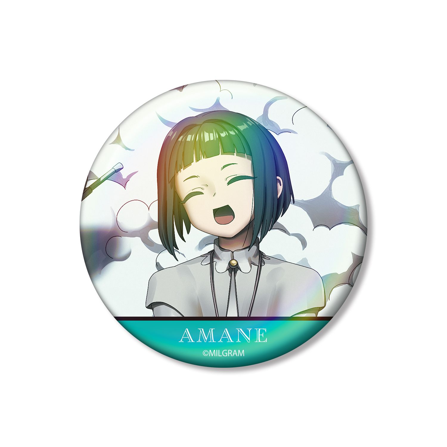 MILGRAM -ミルグラム- 描き下ろし アマネ バースデーver. 第3弾 オーロラ缶バッジ - 公式商品画像 | AniSmile