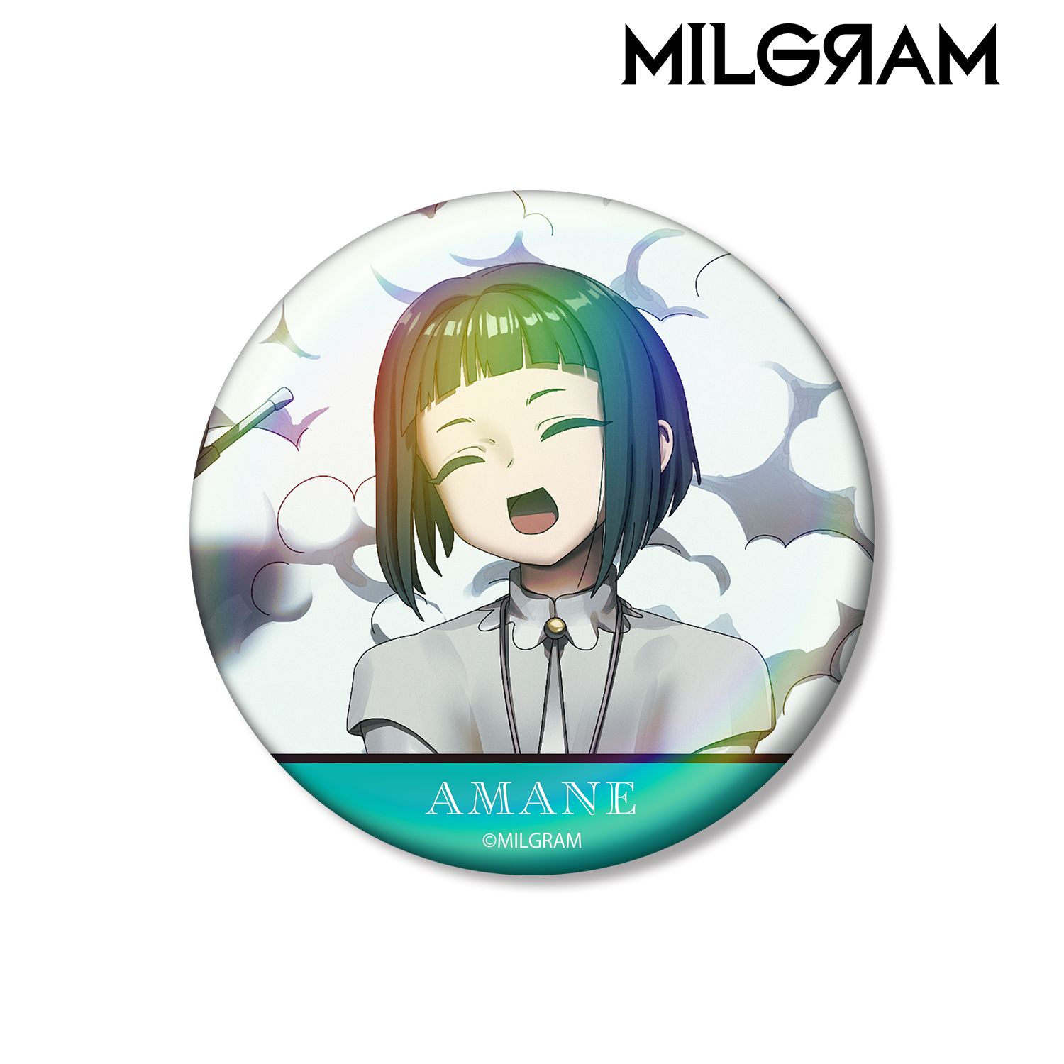 MILGRAM -ミルグラム- 描き下ろし アマネ バースデーver. 第3弾 オーロラ缶バッジ 画像 2 | AniSmile