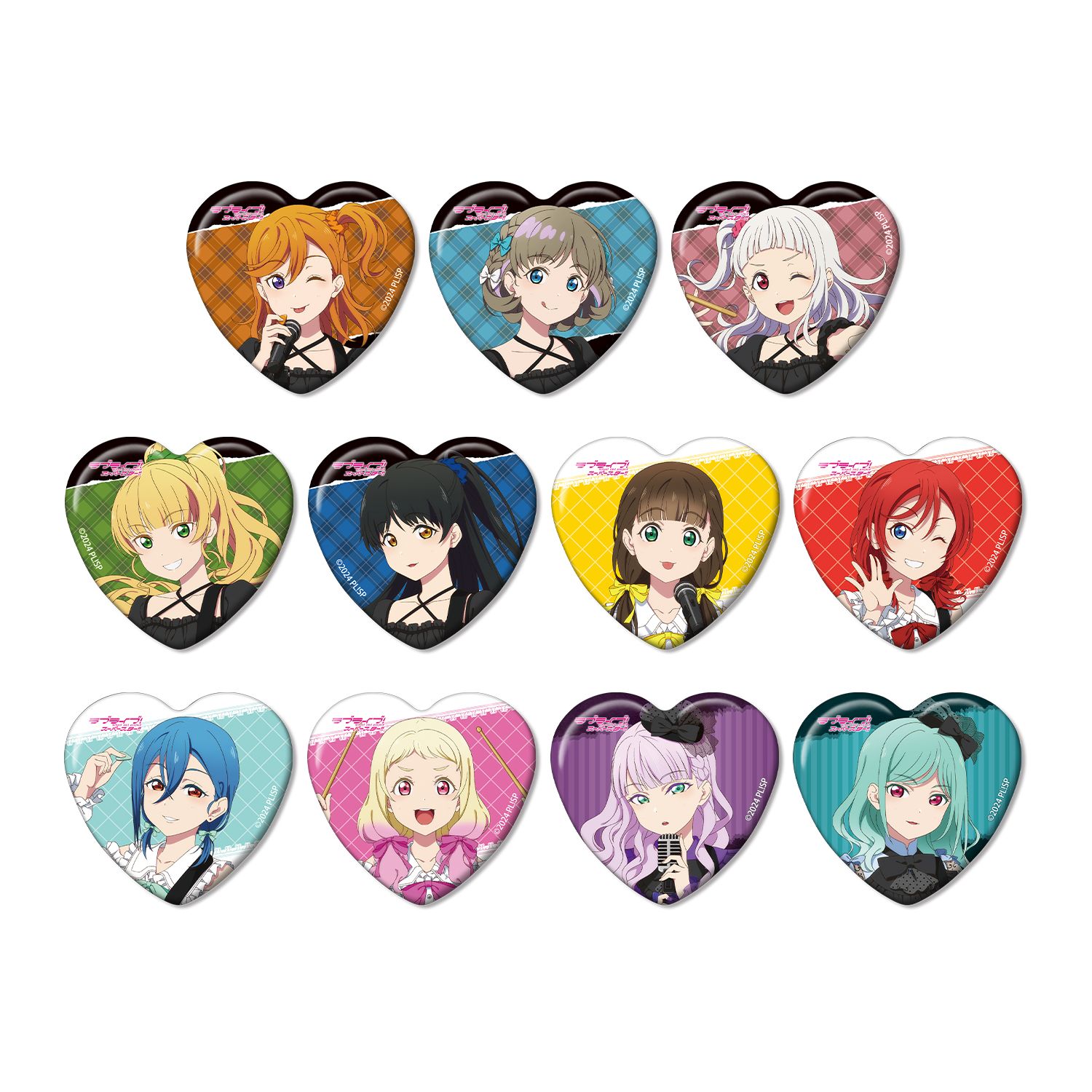 ラブライブ!スーパースター!! 描き下ろし バンドver. トレーディングハート型缶バッジ(単位/単品) - 公式商品画像 | AniSmile