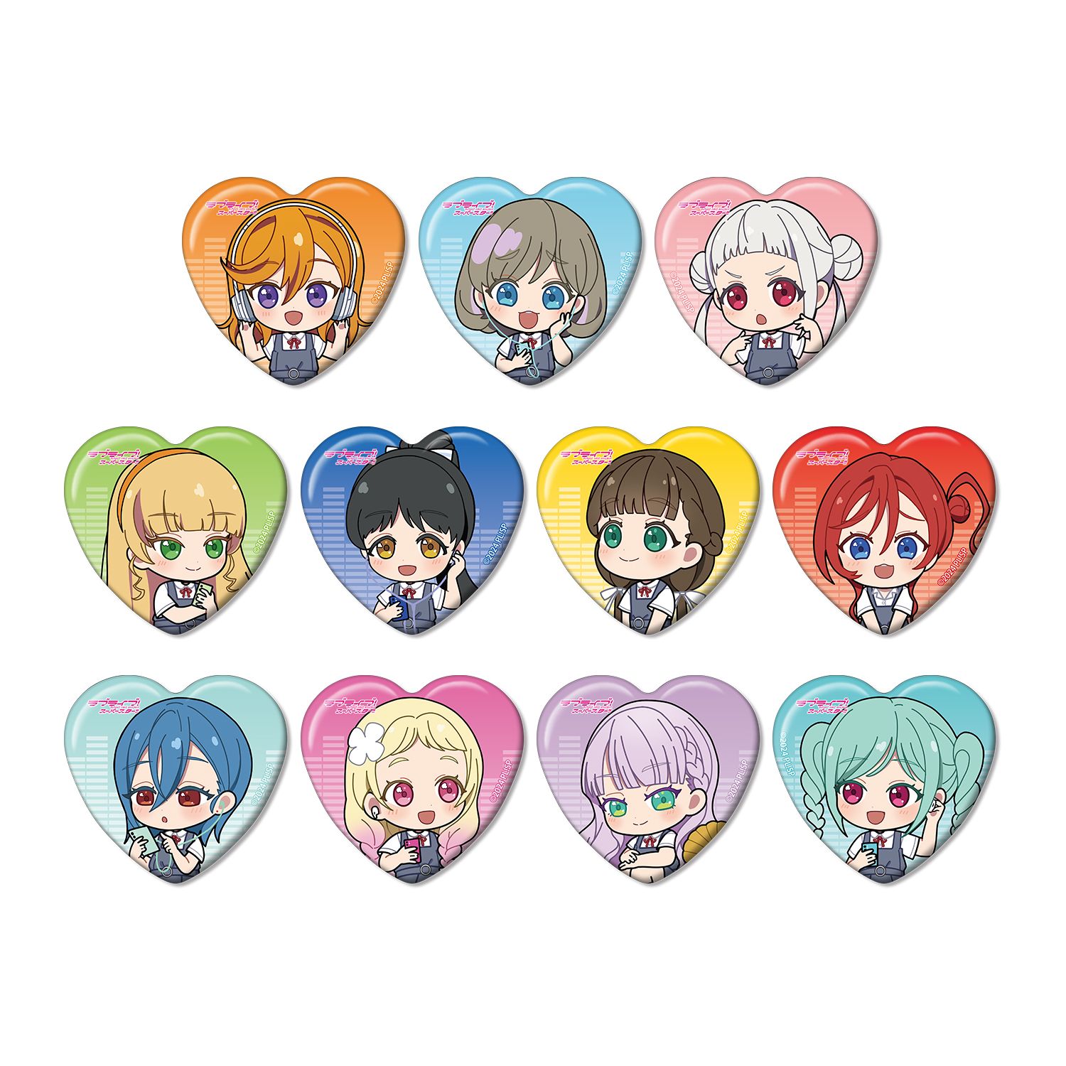 ラブライブ!スーパースター!! トレーディング ちびキャラ 音楽ver. ハート型缶バッジ(単位/単品) 画像 2 | AniSmile