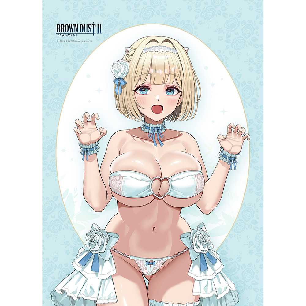 [ブラウンダスト2]描き下ろしB2タペストリー(ユースティア/ウエディング水着)Wスエード 画像 2 | AniSmile