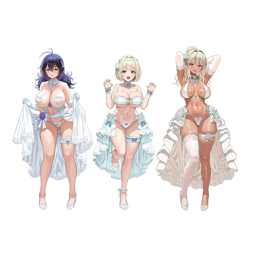 [ブラウンダスト2]描き下ろしキャラファイングラフ(ウエディング水着) A4 画像 2 | AniSmile