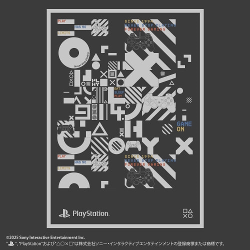 プレイステーション Tシャツ for PlayStation Typographic LifeformsVer./SUMI-XL 画像 2 | AniSmile