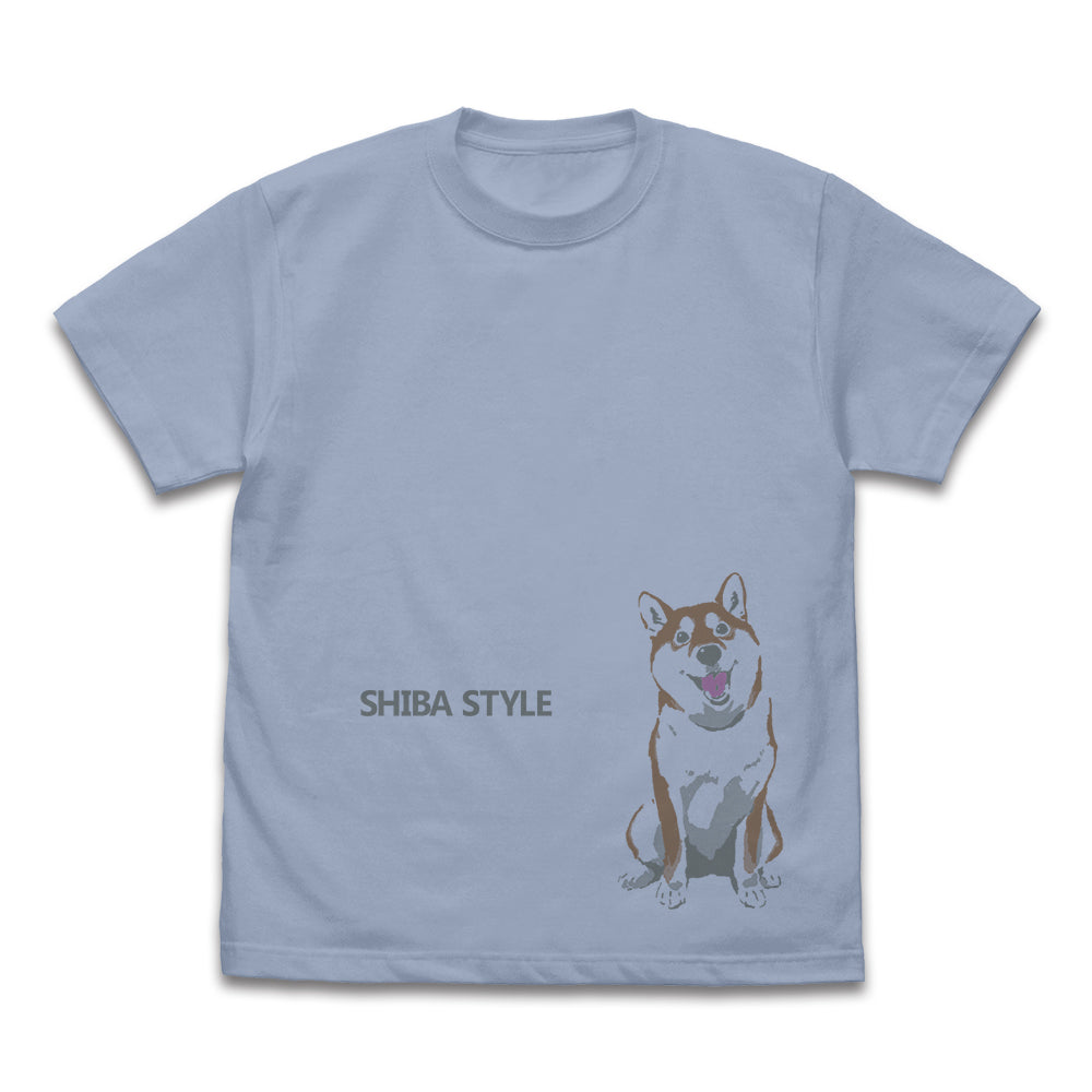 世界の終わりに柴犬と 石原雄先生デザイン おすわりハルさん Tシャツ/ACID BLUE-S - 公式商品画像 | AniSmile