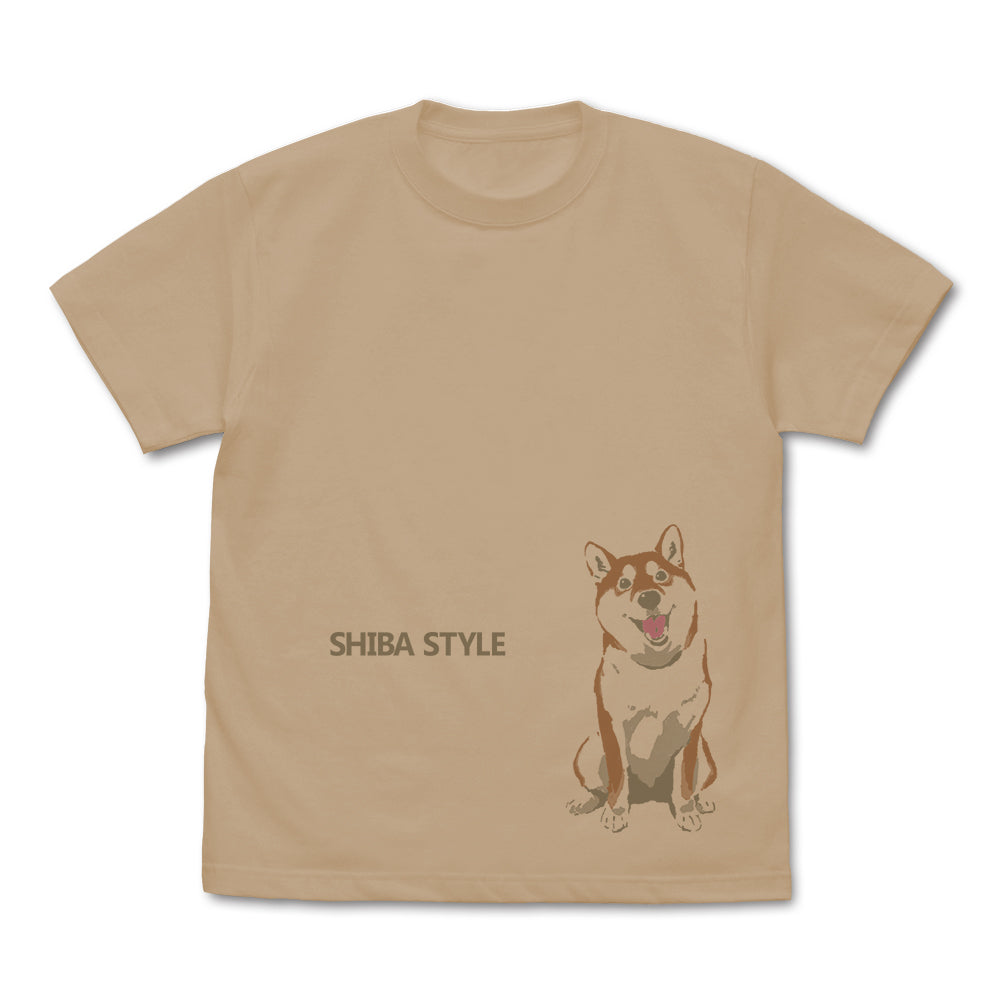 世界の終わりに柴犬と 石原雄先生デザイン おすわりハルさん Tシャツ/LIGHT BEIGE-S - 公式商品画像 | AniSmile