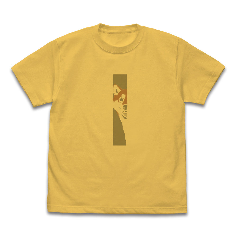 世界の終わりに柴犬と 石原雄先生デザイン ハルさんチラリ Tシャツ/BANANA-S - 公式商品画像 | AniSmile