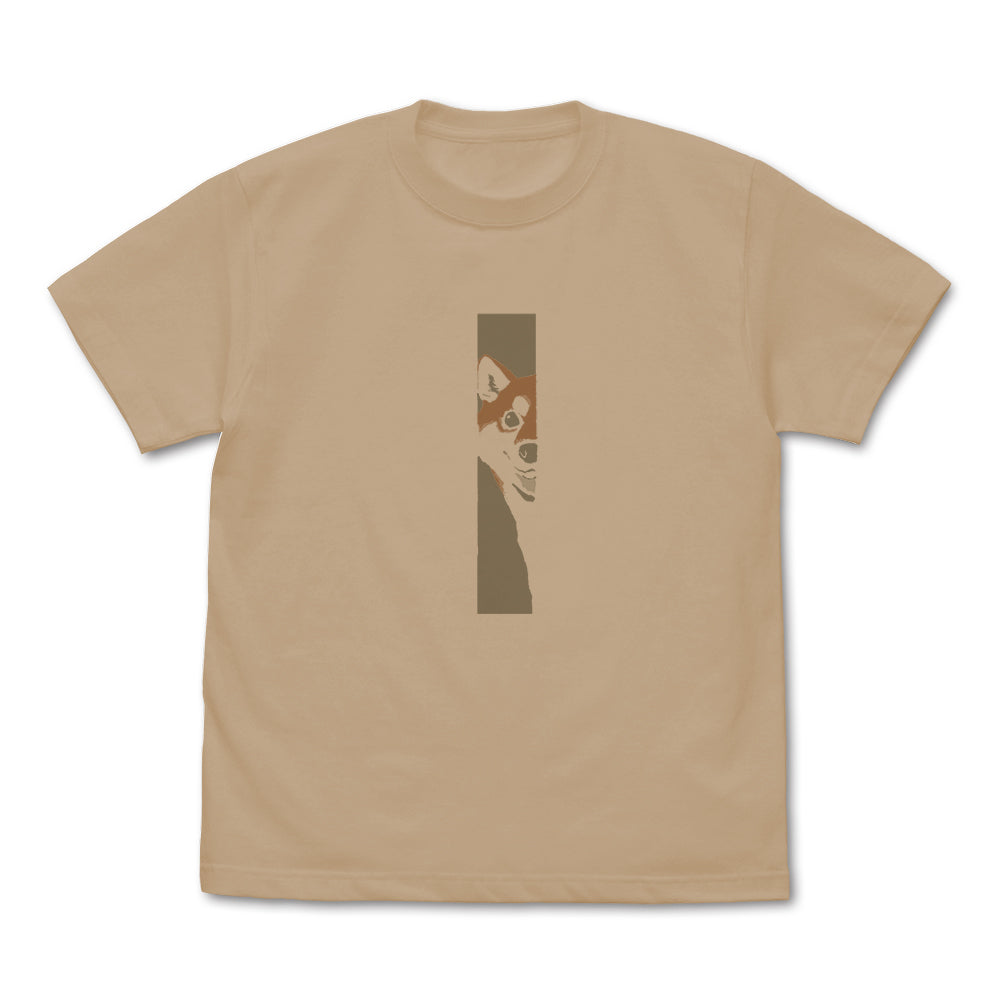 世界の終わりに柴犬と 石原雄先生デザイン ハルさんチラリ Tシャツ/LIGHT BEIGE-S - 公式商品画像 | AniSmile