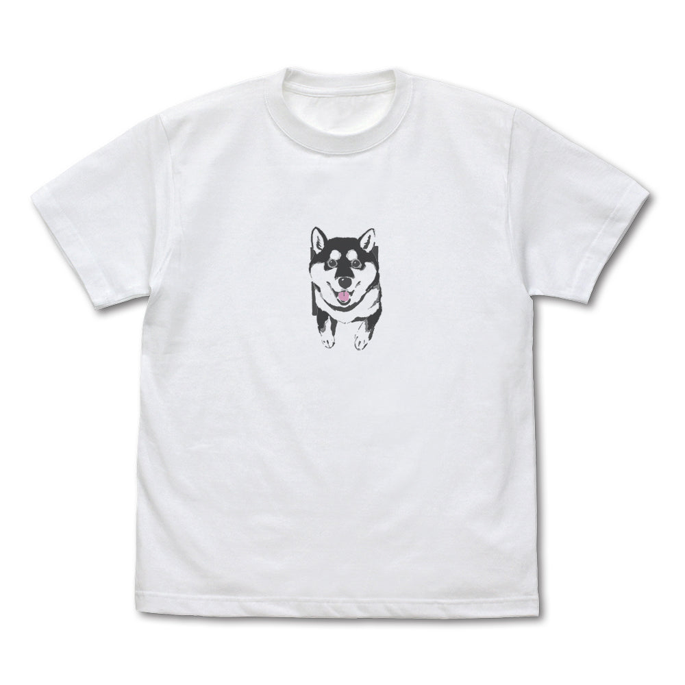世界の終わりに柴犬と 石原雄先生デザイン 壁とハルさん Tシャツ 黒柴ver./WHITE-S - 公式商品画像 | AniSmile