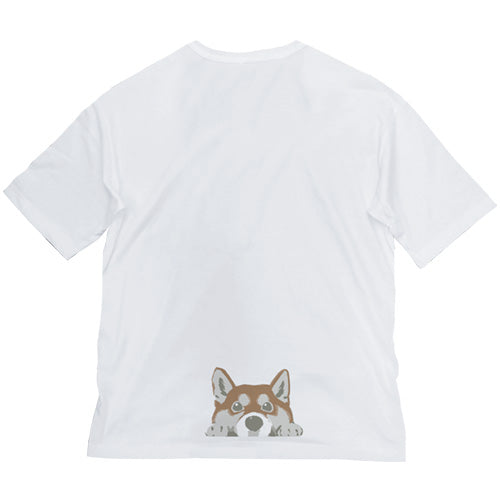 世界の終わりに柴犬と 石原雄先生デザイン ハルさんチラリ ビッグシルエットTシャツ/WHITE-L 画像 2 | AniSmile