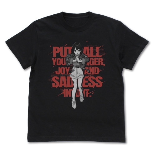 ガールズバンドクライ 井芹仁菜「全部ぶちこめ。」 Tシャツ/BLACK-XL 画像 2 | AniSmile