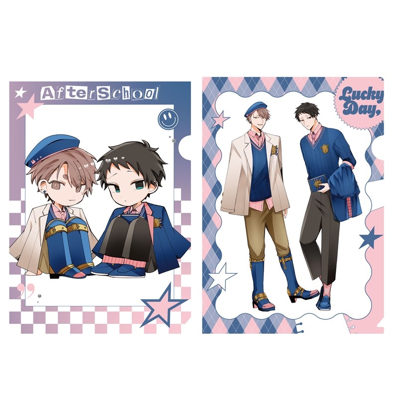 クリアファイルセット PINK/NAVY TRAD. CLUB ver. 悠と晴 - 公式商品画像 | AniSmile