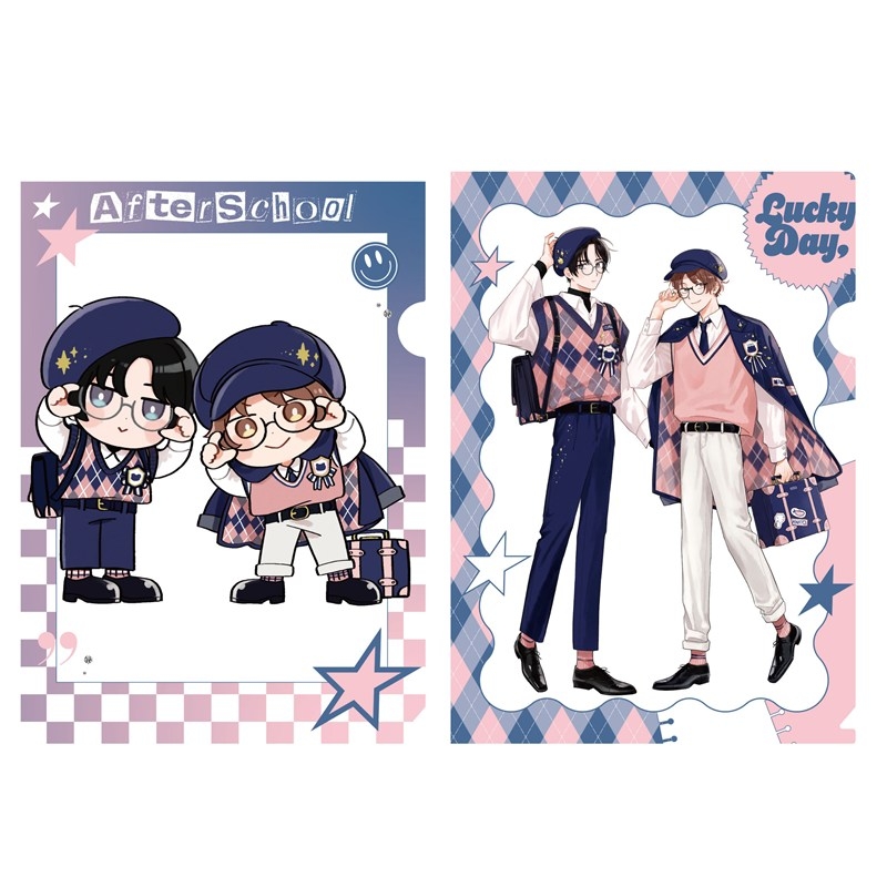 クリアファイルセット PINK/NAVY TRAD. CLUB ver. みなと商事コインランドリー - 公式商品画像 | AniSmile