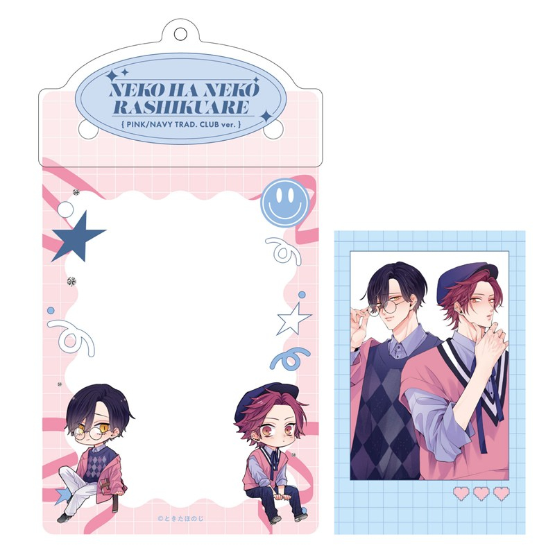 カードケースホルダー&フォト風カードセット PINK/NAVY TRAD. CLUB ver. ねこはねこらしくあれ - 公式商品画像 | AniSmile