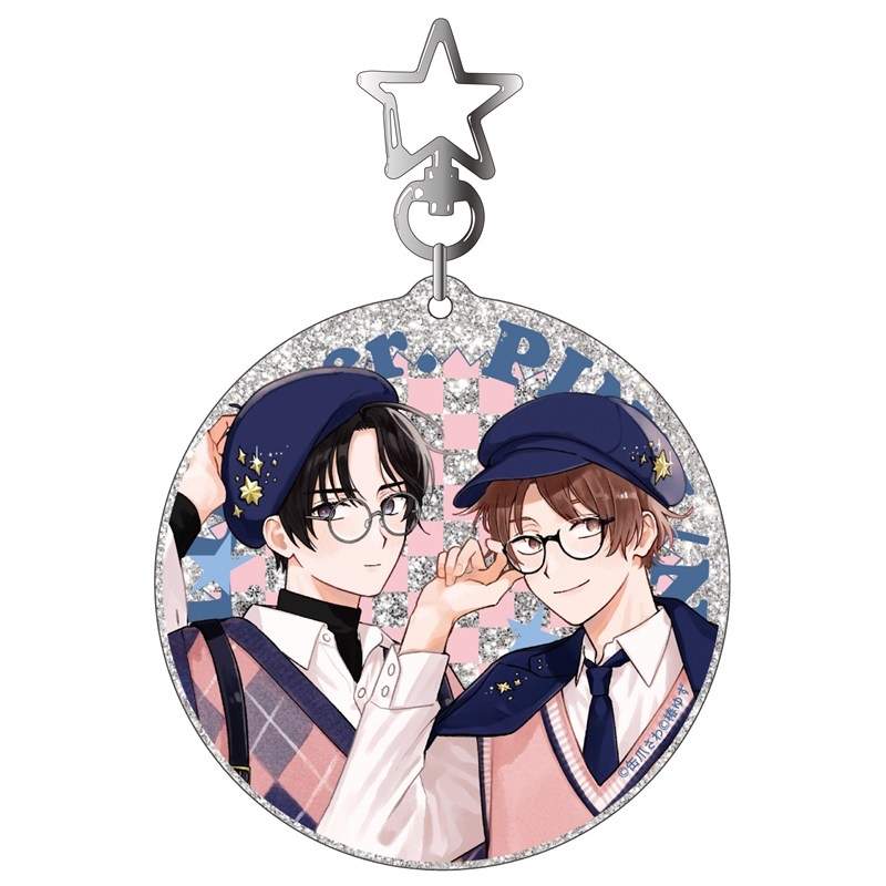 ラメアクリルキーホルダー PINK/NAVY TRAD. CLUB ver. みなと商事コインランドリー - 公式商品画像 | AniSmile