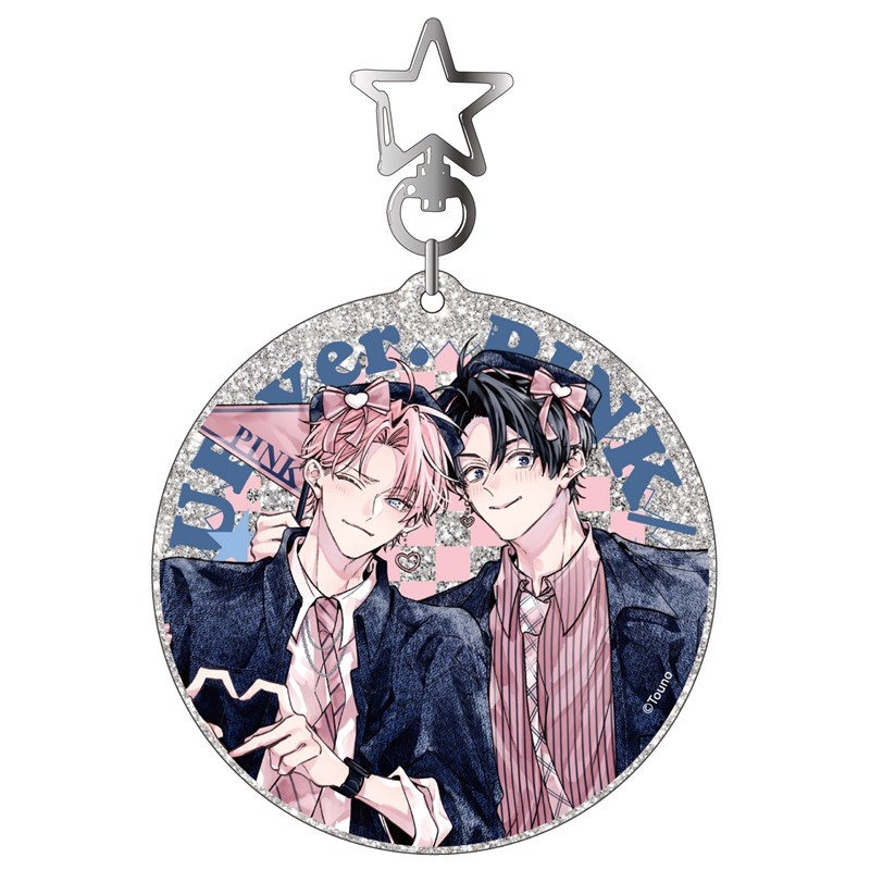 ラメアクリルキーホルダー PINK/NAVY TRAD. CLUB ver. ピンクにきゅんしていいですか - 公式商品画像 | AniSmile
