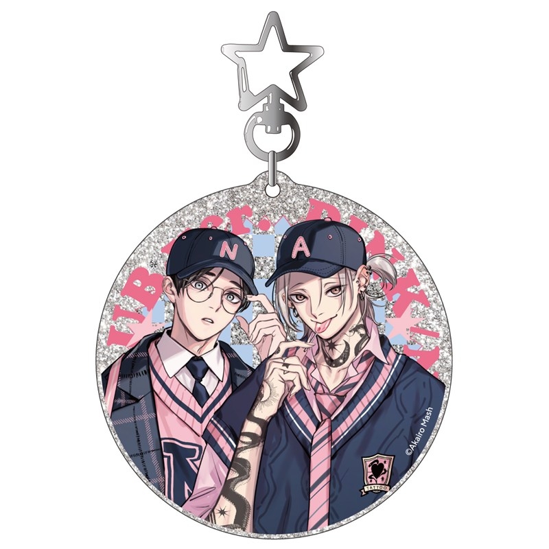 ラメアクリルキーホルダー PINK/NAVY TRAD. CLUB ver. 愛の刺青 - 公式商品画像 | AniSmile