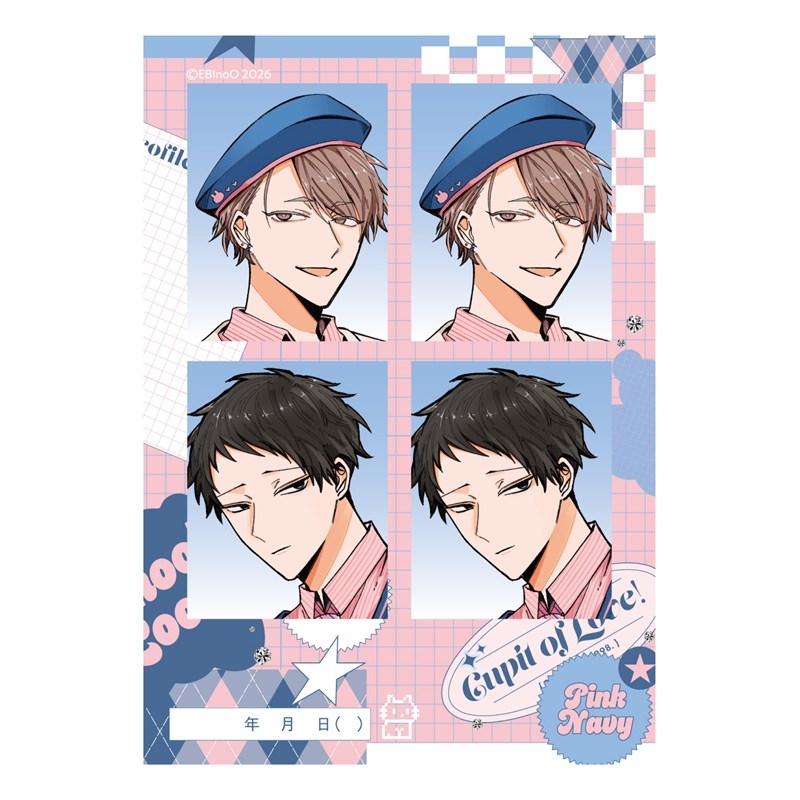 プリントフォト風シール PINK/NAVY TRAD. CLUB ver. 悠と晴 - 公式商品画像 | AniSmile