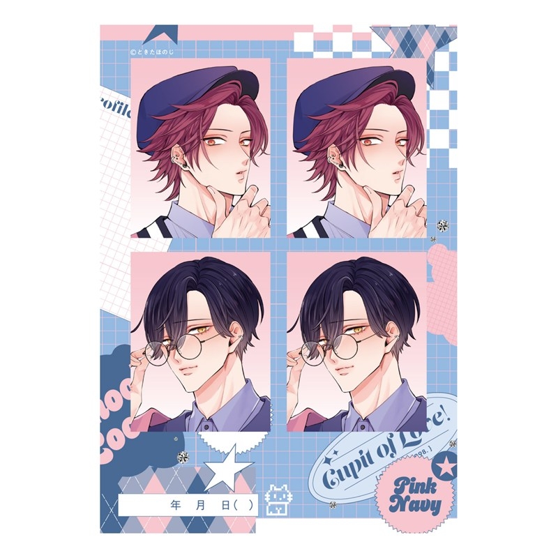 プリントフォト風シール PINK/NAVY TRAD. CLUB ver. ねこはねこらしくあれ - 公式商品画像 | AniSmile