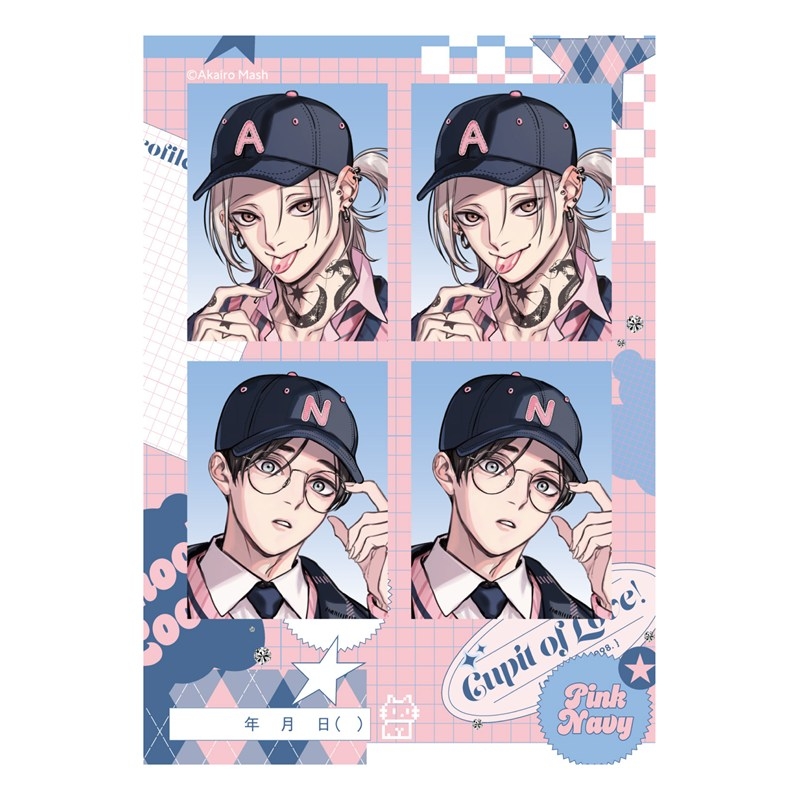 プリントフォト風シール PINK/NAVY TRAD. CLUB ver. 愛の刺青 - 公式商品画像 | AniSmile