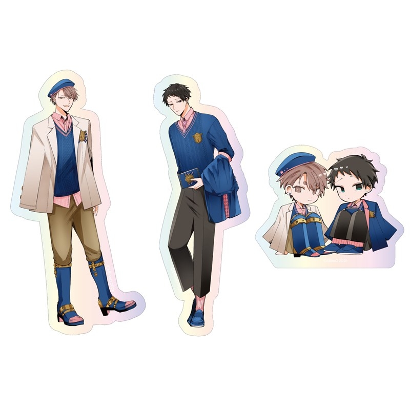 オーロラステッカーセット PINK/NAVY TRAD. CLUB ver. 悠と晴 - 公式商品画像 | AniSmile