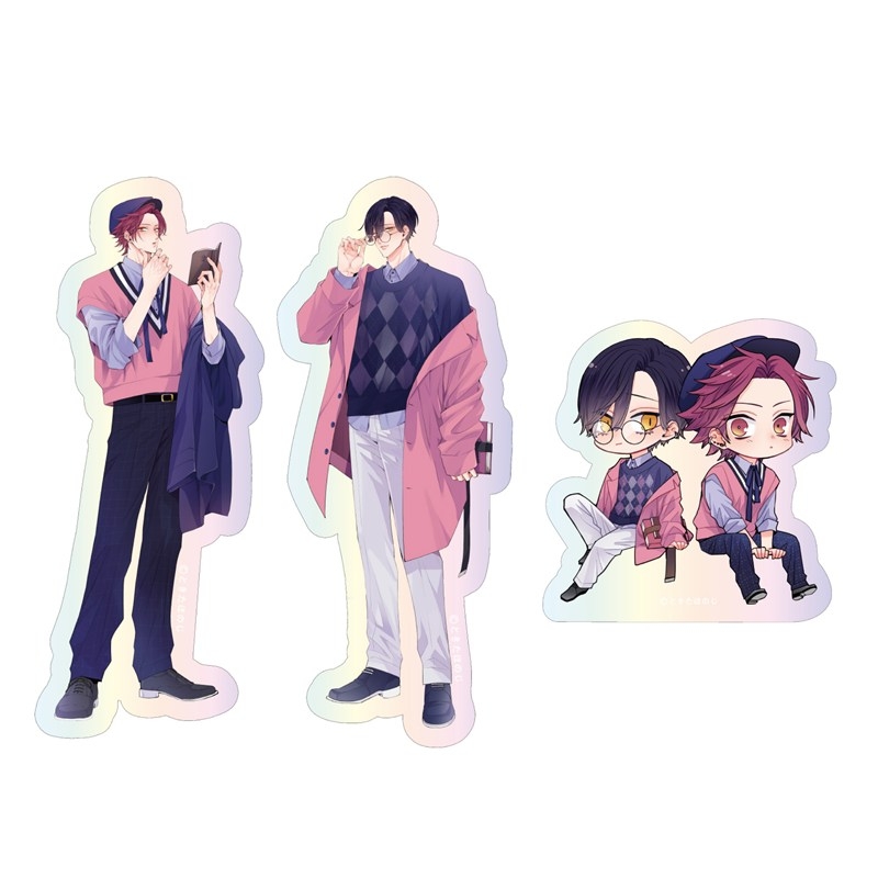 オーロラステッカーセット PINK/NAVY TRAD. CLUB ver. ねこはねこらしくあれ - 公式商品画像 | AniSmile