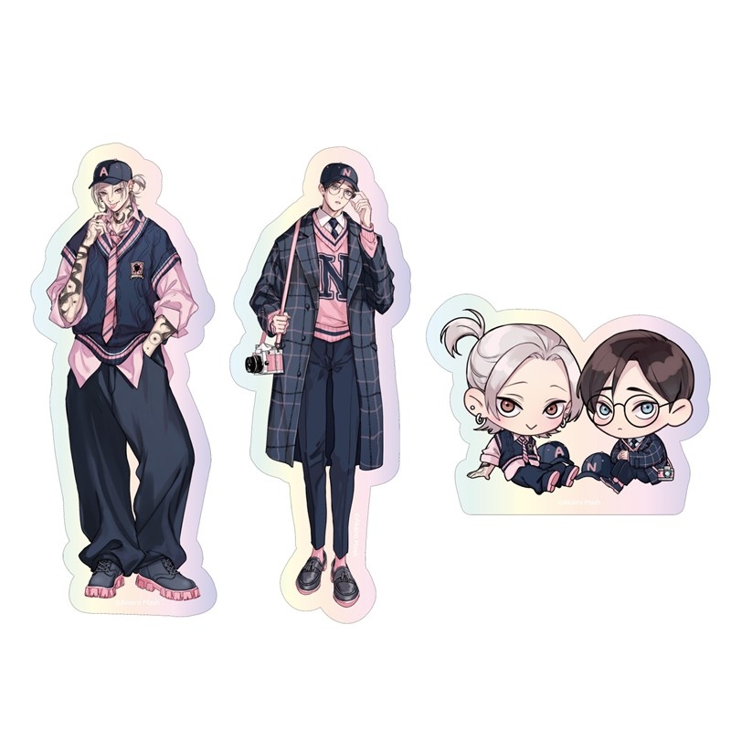 オーロラステッカーセット PINK/NAVY TRAD. CLUB ver. 愛の刺青 - 公式商品画像 | AniSmile