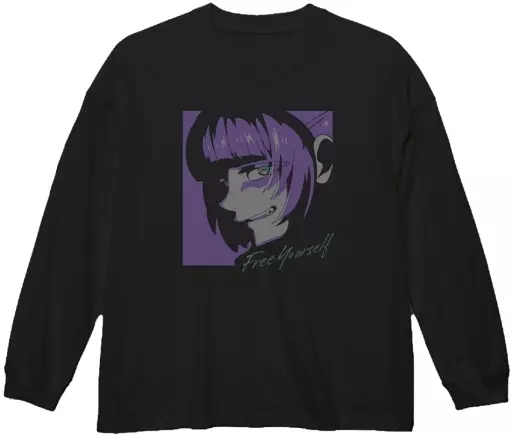 よふかしのうた ナズナ ビッグシルエットロングスリーブ Tシャツ/BLACK-XL - 公式商品画像 | AniSmile