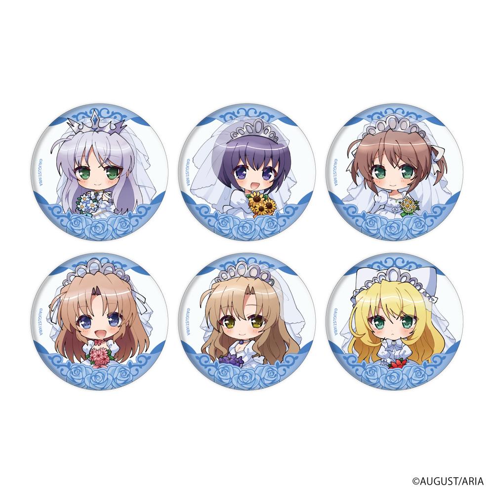 缶バッジ「夜明け前より瑠璃色な」01/ウェディングドレスver. ブラインド(全6種)(ミニキャライラスト) - 公式商品画像 | AniSmile