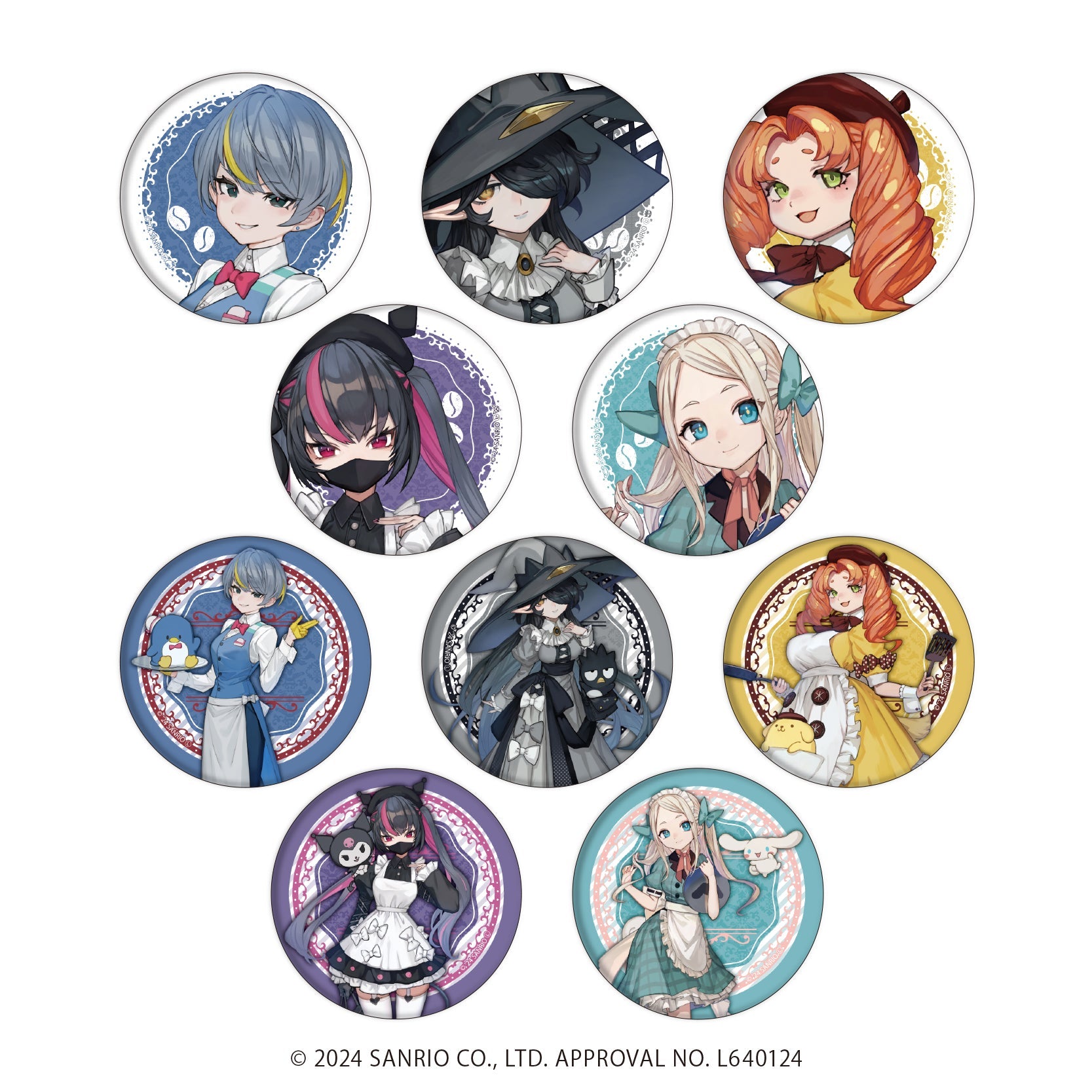 缶バッジ「lack×サンリオキャラクターズ」01/ブラインド(全10種)(コラボイラスト) - 公式商品画像 | AniSmile