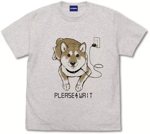 世界の終わりに柴犬と 只今充電中 Tシャツ/OATMEAL-L - 公式商品画像 | AniSmile